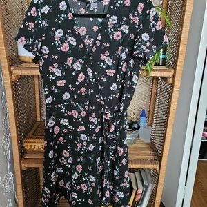 Floral H and M dark blue dress